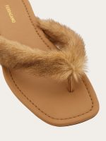 Ferragamo Thong sandal with fur detail - Image 2